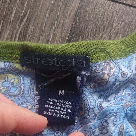 Y2K Peacock Paisley Patchwork Print Top - Picture 2 of 7